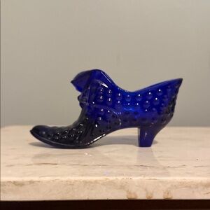 Fenton Cobalt Blue Decorative Shoe